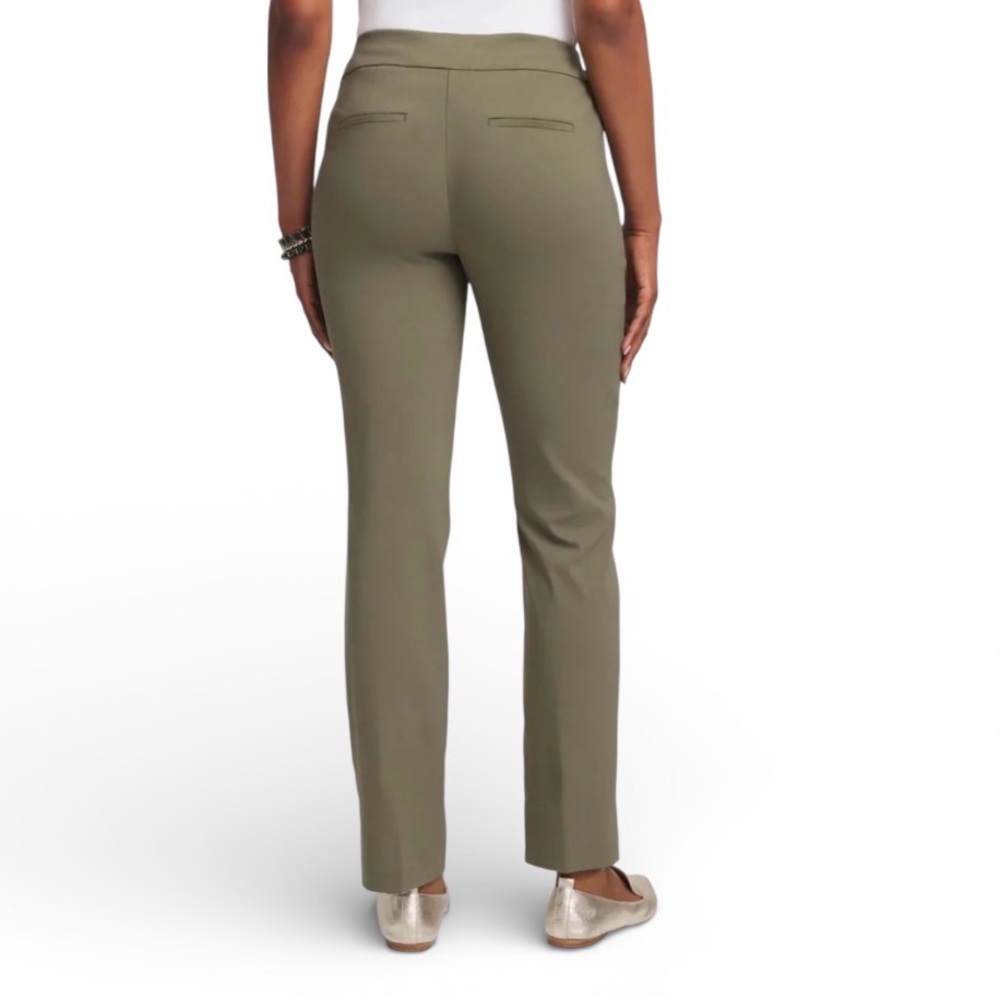 Chico's Sage Green ankle Pants Womens 10 R pockets stretch mid rise